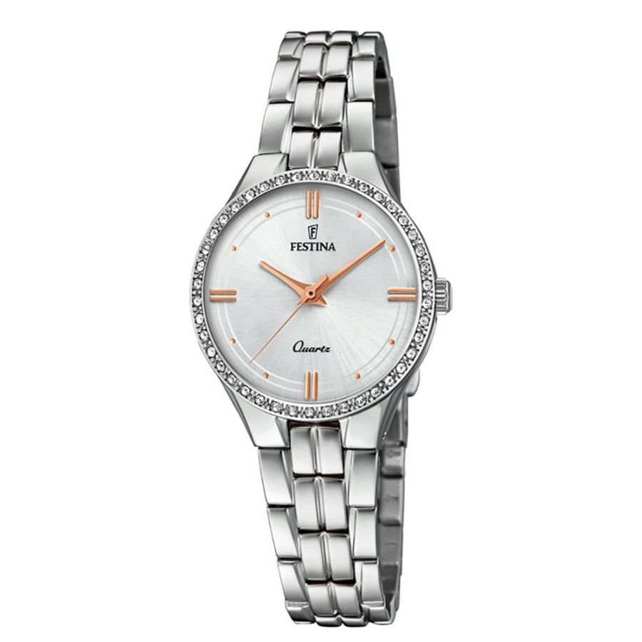 Orologi Festina Orologi Festina Donna | Orologio Festina Donna In Acciaio Collezione Mademoiselle Mm. 28 Con Quadrante Argento