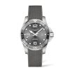 Orologi Longines Orologi Longines Uomo | Orologio Longines Hydroconquest Grigio Automatico Cinturino Caucciu 41 Mm