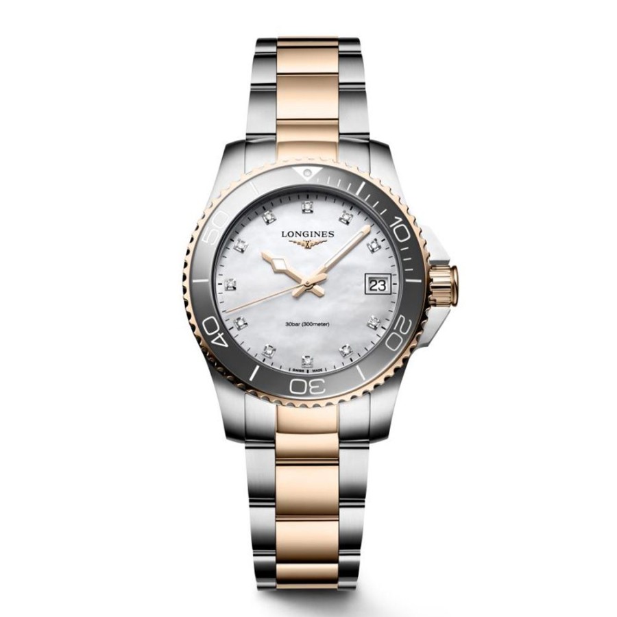 Orologi Longines Orologi Longines Donna | Orologio Longines Hydroconquest Madreperla Pvd Rosa 32 Mm