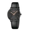 Orologi Calvin Klein Orologi Calvin Klein Uomo | Orologio Calvin Klein Uomo Nuova Collezione High Noon Retro Nero Cassa Mm. 40 Pvd Nero E Cinturino In Pelle Nero