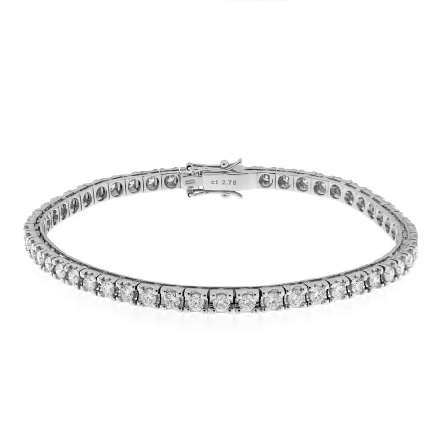 Gioielli Fabio Ferro i Gioielli Bracciali Tennis | Bracciale Tennis Fabio Ferro Con Diamanti In Oro Bianco 2,75 Carati