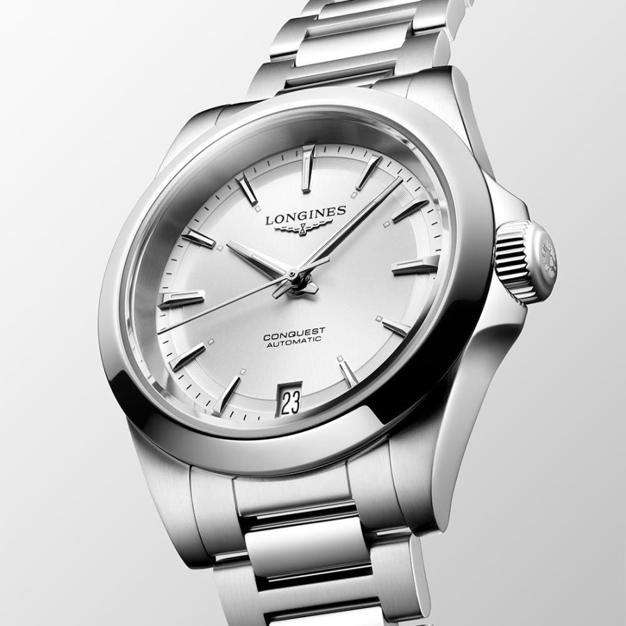 Orologi Longines Orologi Longines Donna | Orologio Longines Conquest 2023 Bianco Automatico 34 Mm