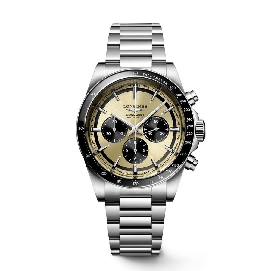 Orologi Longines Orologi Longines Uomo | Orologio Longines Conquest 2023 Chronograph Oro 42 Mm