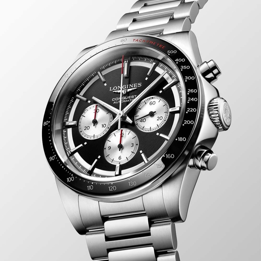 Orologi Longines Orologi Longines Uomo | Orologio Longines Conquest 2023 Chronograph Nero 42 Mm