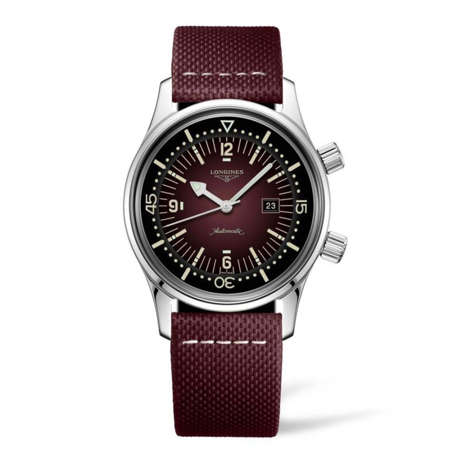 Orologi Longines Orologi Longines Uomo | Orologio Longines Legend Diver Automatico Acciaio Bordeaux 36 Mm