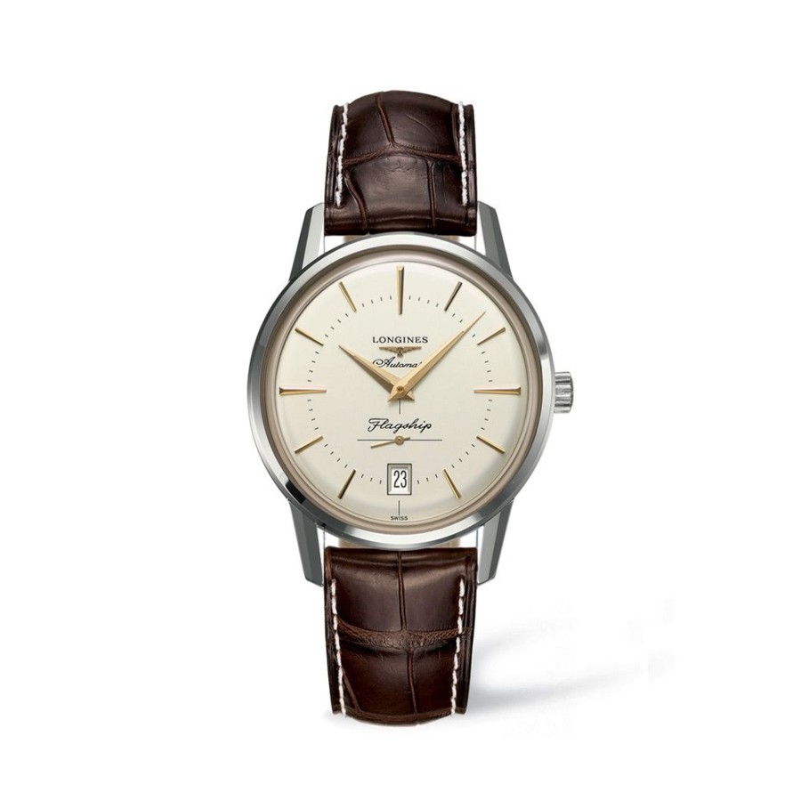 Orologi Longines Orologi Longines Donna | Orologio Longines Flagship Heritage Quadrante Chiaro Automatico 38,5 Mm