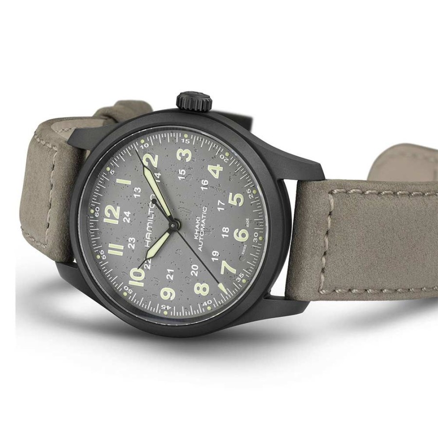 Orologi Hamilton Orologi Hamilton Uomo | Orologio Hamilton Khaki Field Titanium Auto Grigio 38 Mm