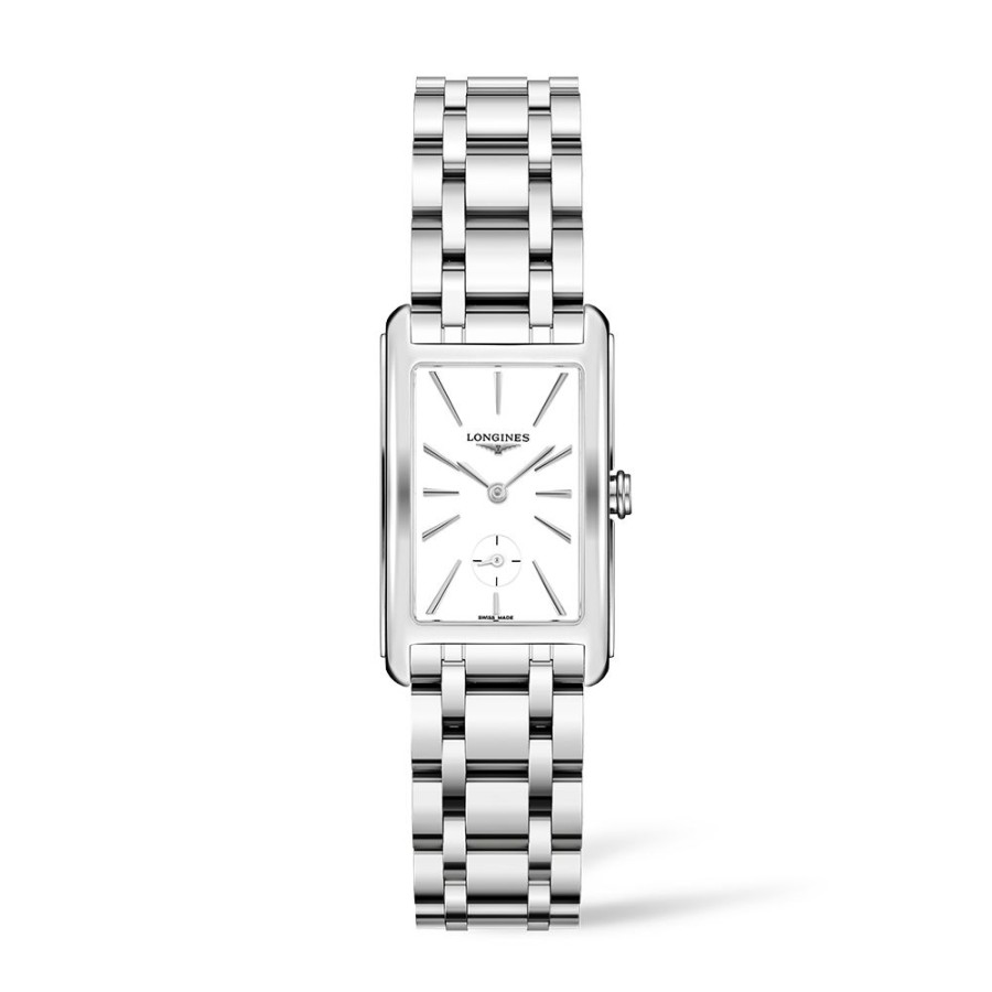 Orologi Longines Orologi Longines Donna | Orologio Longines Dolcevita Quarzo Acciaio Bianco 23,30 X 37,00 Mm