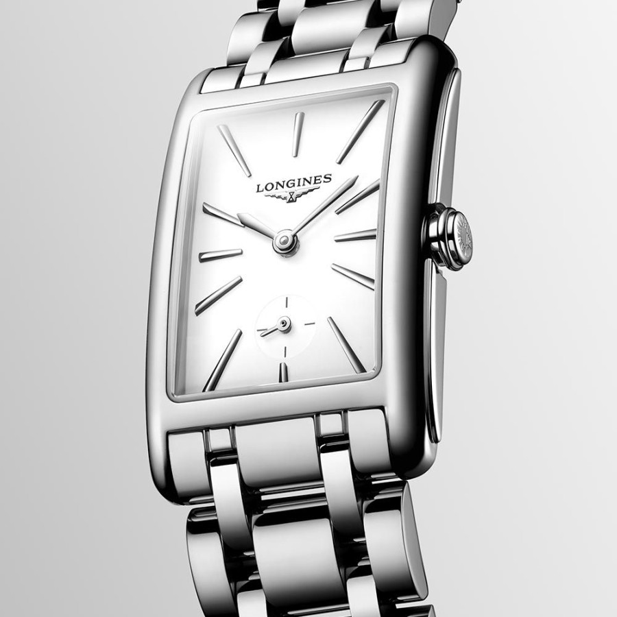 Orologi Longines Orologi Longines Donna | Orologio Longines Dolcevita Quarzo Acciaio Bianco 23,30 X 37,00 Mm