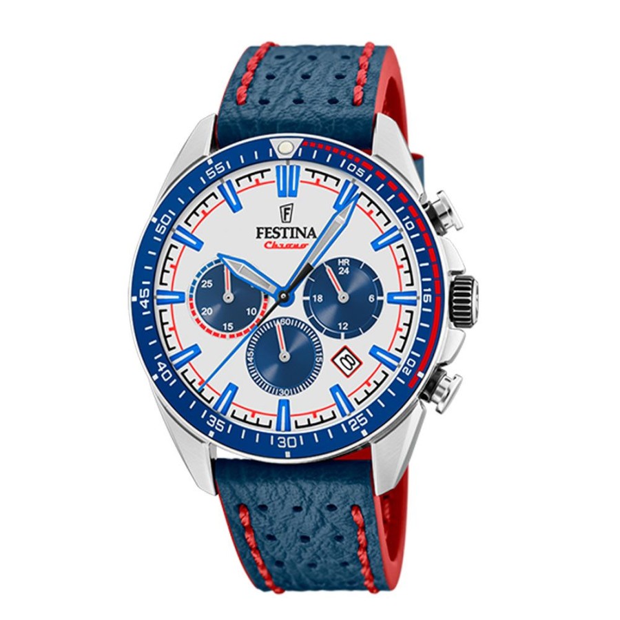 Orologi Festina Orologi Festina Uomo | Orologio Festina Uomo Chrono Sport Uomo In Acciaio E Pelle44 Mm