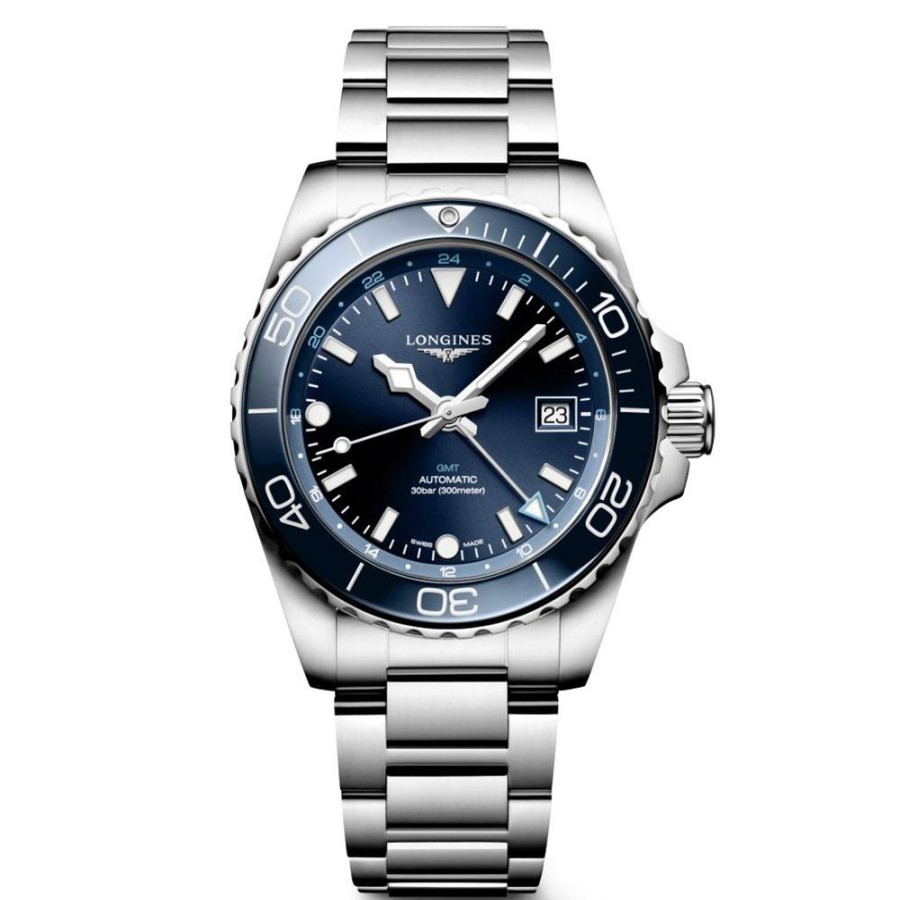 Orologi Longines Orologi Longines Uomo | Orologio Longines Hydroconquest Gmt Blu 41 Mm