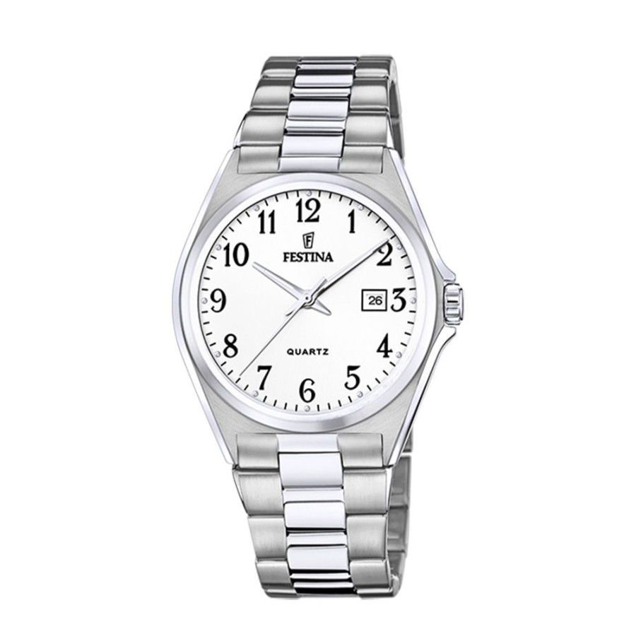 Orologi Festina Orologi Festina Uomo | Orologio Festina Classic Bianco Uomo Acciaio 40 Mm