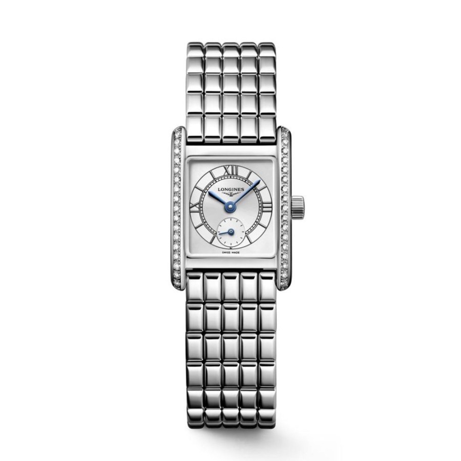 Orologi Longines Orologi Longines Donna | Orologio Longines Mini Dolcevita Quartz Argento Con Diamanti 21,5 X 29 Mm