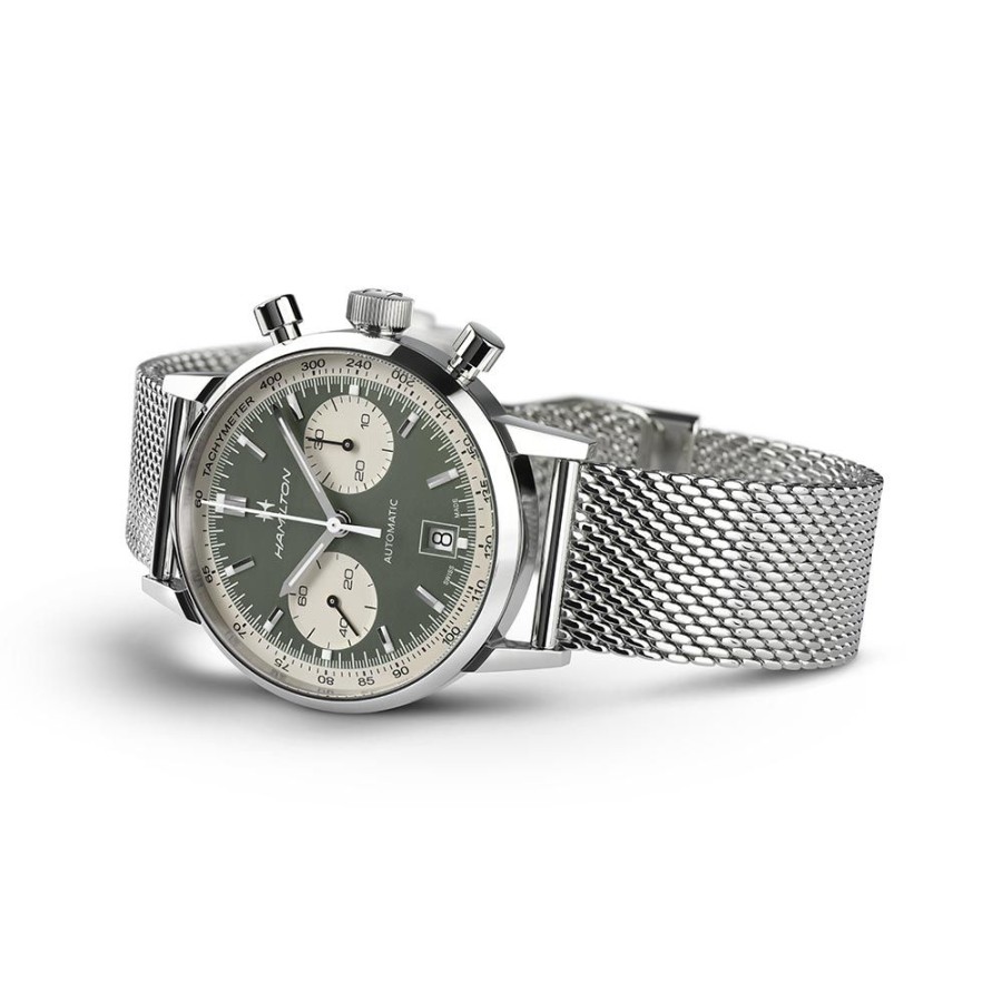 Orologi Hamilton Orologi Hamilton Uomo | Orologio Hamilton American Classic Intra-Matic Auto Chrono Automatico Acciaio Verde 40Mm