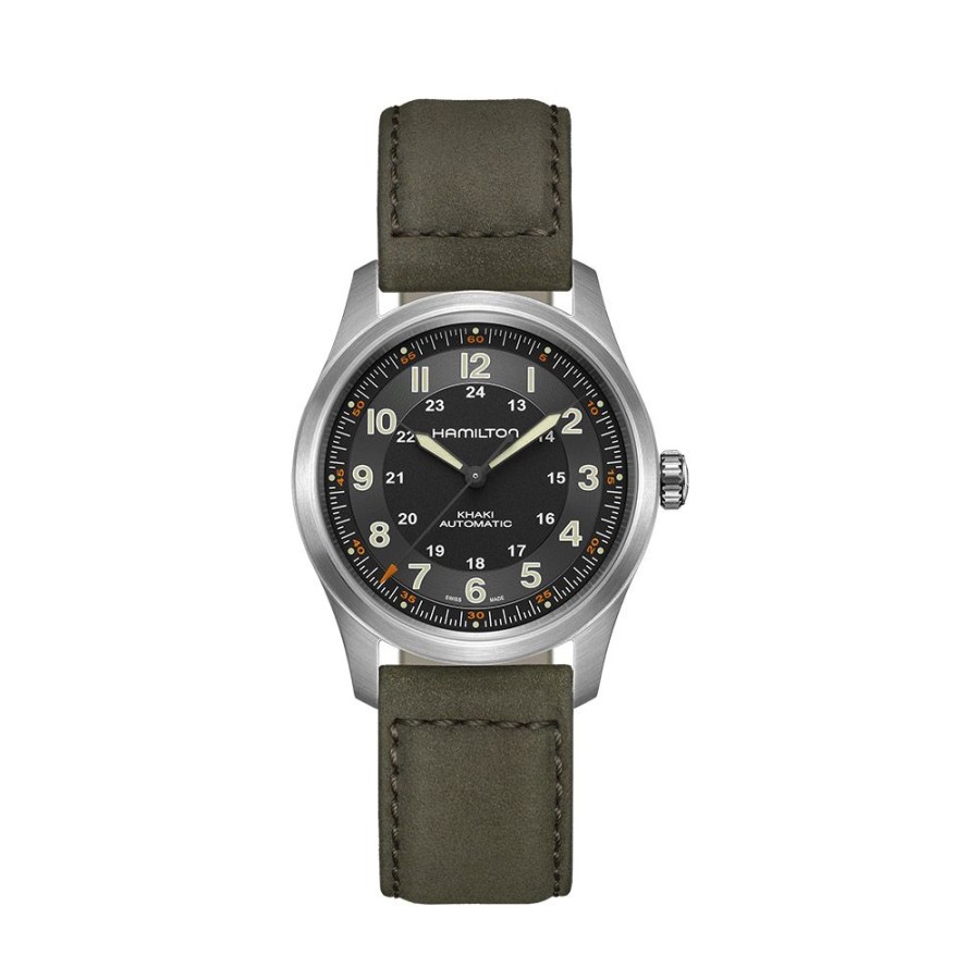 Orologi Hamilton Orologi Hamilton Uomo | Orologio Hamilton Khaki Field Titanium Auto Nero 38 Mm