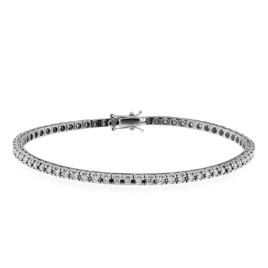 Gioielli Fabio Ferro i Gioielli Bracciali Tennis | Bracciale Tennis Fabio Ferro In Oro Bianco Con Diamanti 1,27 Carati