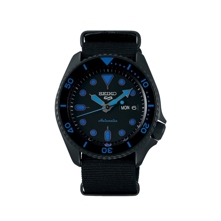 Orologi Seiko Orologi Seiko Uomo | Orologio Seiko 5 Sport Automatico Nero E Blu 42.5 Mm Srpd81K1