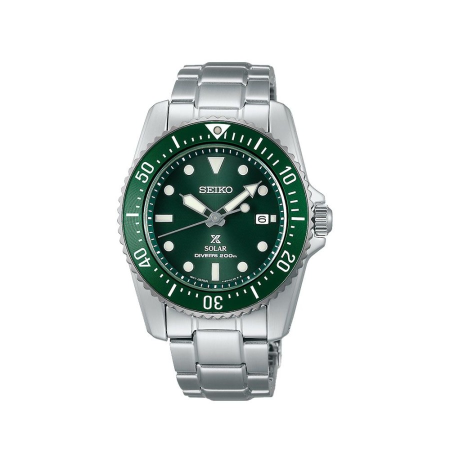 Orologi Seiko Orologi Seiko Uomo | Orologio Seiko Prospex Solar Diver Verde 200 38.5 Mm Sne583P1