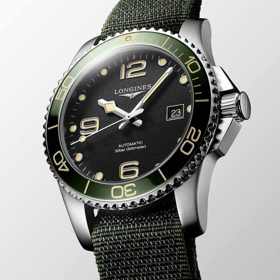 Orologi Longines Orologi Longines Uomo | Orologio Longines Hydroconquest Automatico Verde Nato 41 Mm