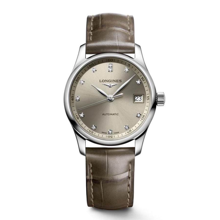 Orologi Longines Orologi Longines Donna | Orologio Longines Master Collection Automatico Acciaio Beige 34 Mm