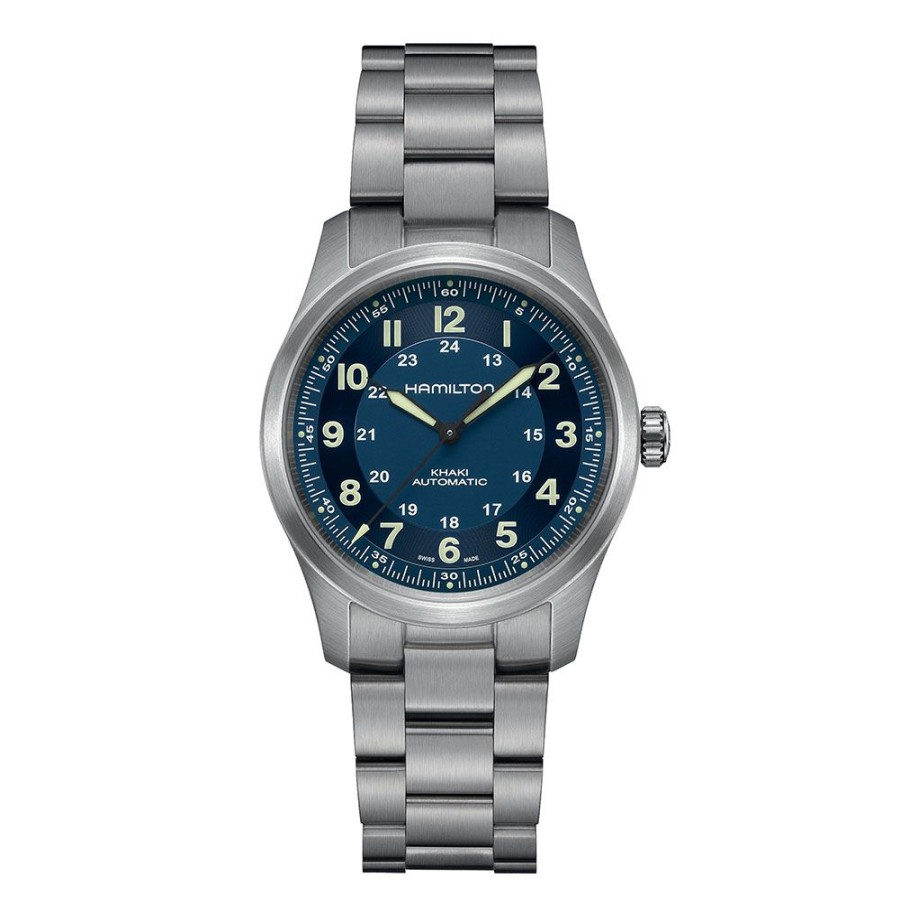 Orologi Hamilton Orologi Hamilton Uomo | Orologio Hamilton Khaki Field Titanium Auto Blu 38 Mm