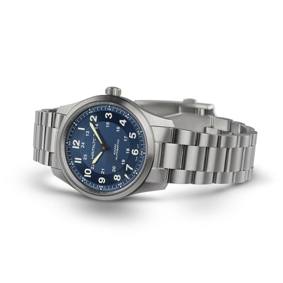 Orologi Hamilton Orologi Hamilton Uomo | Orologio Hamilton Khaki Field Titanium Auto Blu 38 Mm