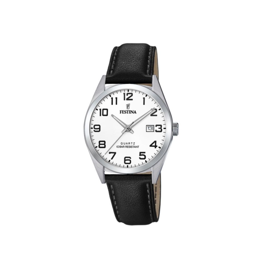 Orologi Festina Orologi Festina Uomo | Orologio Festina Classic Bianco Cinturino Pelle 40 Mm