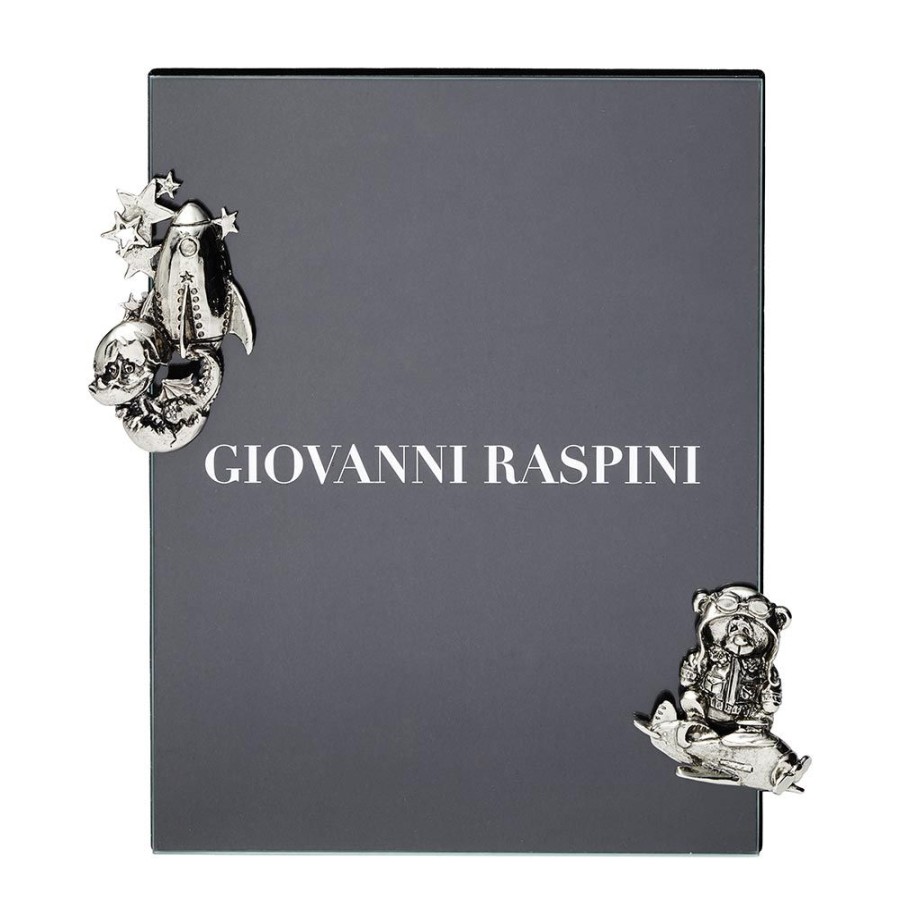 Articoli Da Regalo Giovanni Raspini Cornici Bronzo Bianco E Ottone | Cornice Giovanni Raspini Baby Boy Bronzo Bianco 16 X 20 Cm