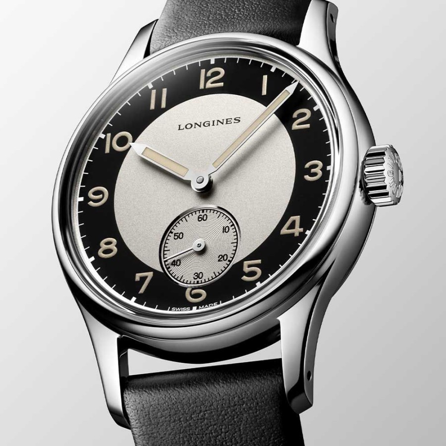 Orologi Longines Orologi Longines Uomo | Orologio Longines Heritage Classic Tuxedo Automatico Nero Pelle Nera 38,50 Mm