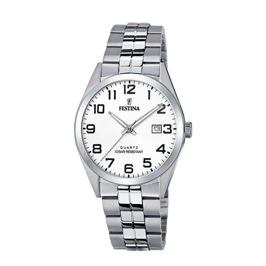 Orologi Festina Orologi Festina Uomo | Orologio Festina Classic Bianco Uomo Acciaio 40 Mm