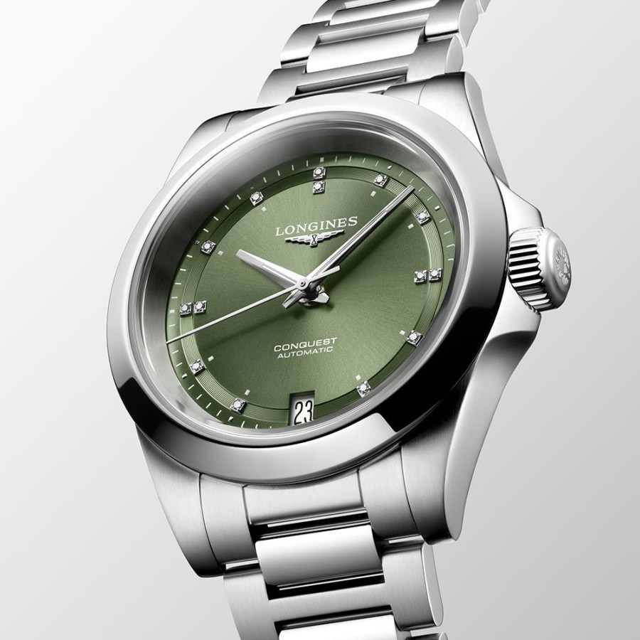 Orologi Longines Orologi Longines Donna | Orologio Longines Conquest 2023 Verde Automatico 34 Mm