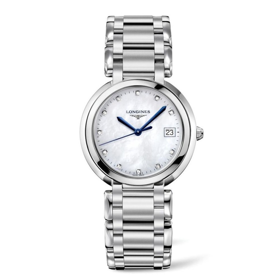 Orologi Longines Orologi Longines Donna | Orologio Longines Primaluna Quarzo Acciaio Madreperla 34 Mm