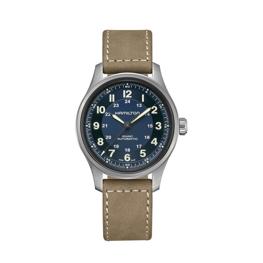 Orologi Hamilton Orologi Hamilton Uomo | Orologio Hamilton Khaki Field Titanium Automatico Blu 42 Mm