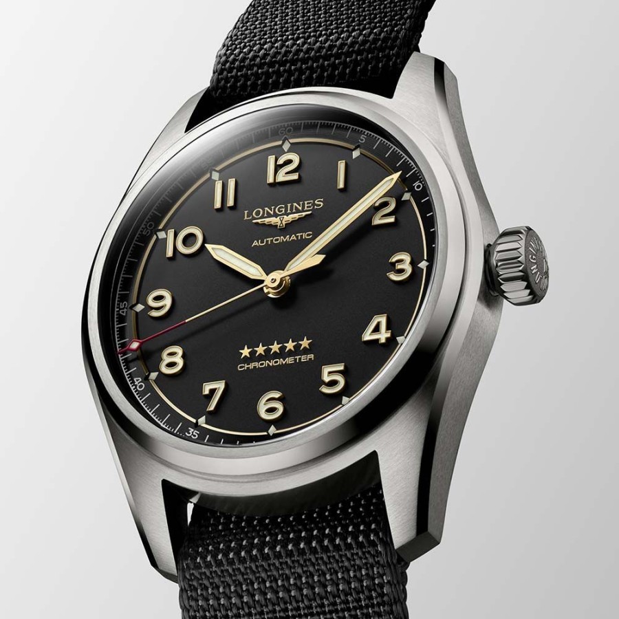 Orologi Longines Orologi Longines Uomo | Orologio Longines Spirit Automatico Antracite Titanio Nero 40 Mm