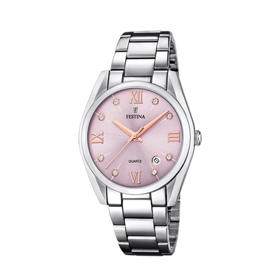 Orologi Festina Orologi Festina Donna | Orologio Festina Glamour Rosa Bracciale Acciaio 36,8 Mm