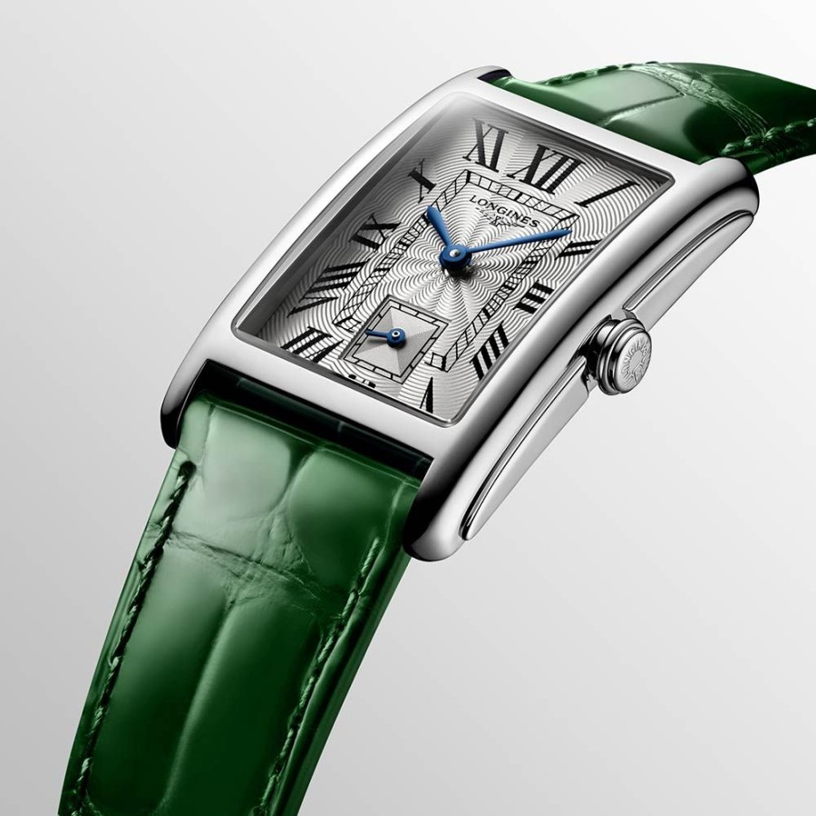 Orologi Longines Orologi Longines Donna | Orologio Longines Dolcevita Pelle Verde Quartz 23,3 X 37 Mm