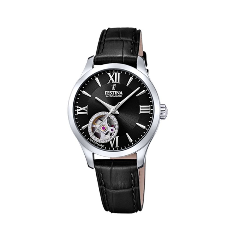 Orologi Festina Orologi Festina Donna | Orologio Festina Minimal Automatico Nero Donna 34 Mm