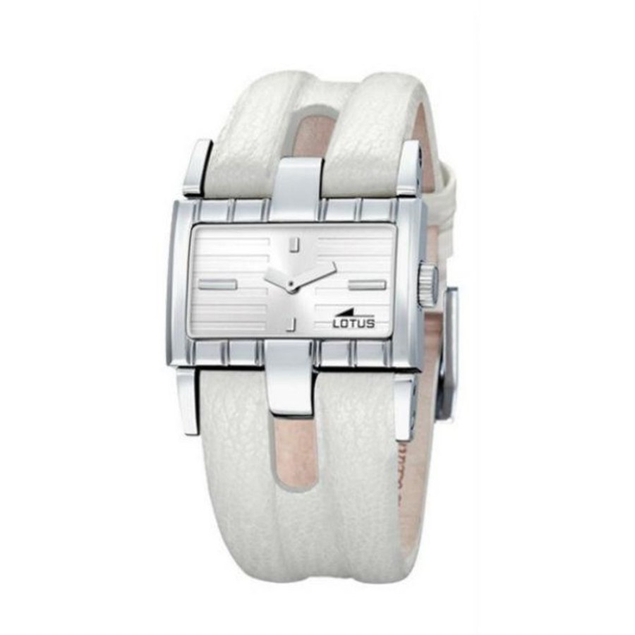 Orologi Lotus Outlet Orologi | Lotus Donna Acciaio E Pelle Bianca