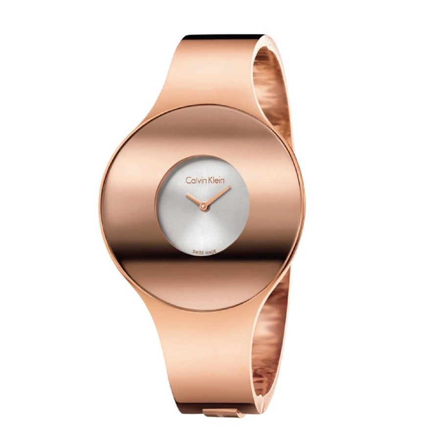 Orologi Calvin Klein Outlet Orologi | Orologio Calvin Klein Donna Nuova Collezione Seamless Taglia Medium In Acciaio Pvd Rosa