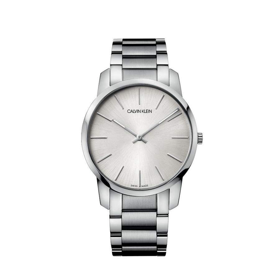 Orologi Calvin Klein Orologi Calvin Klein Uomo | Orologio Calvin Klein Collezione City Quartz Acciaio Quadrante Bianco 43 Mm