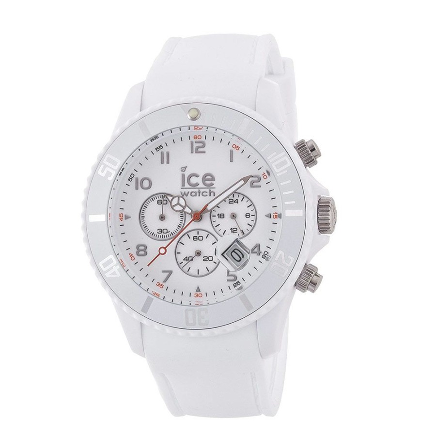 Orologi Ice Watch Outlet Orologi | Orologio Ice Watch Chrono White Con Cinturino In Silicone