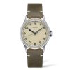 Orologi Longines Orologi Longines Uomo | Orologio Longines Heritage Military Automatico Argento Pelle Verde 38,5 Mm