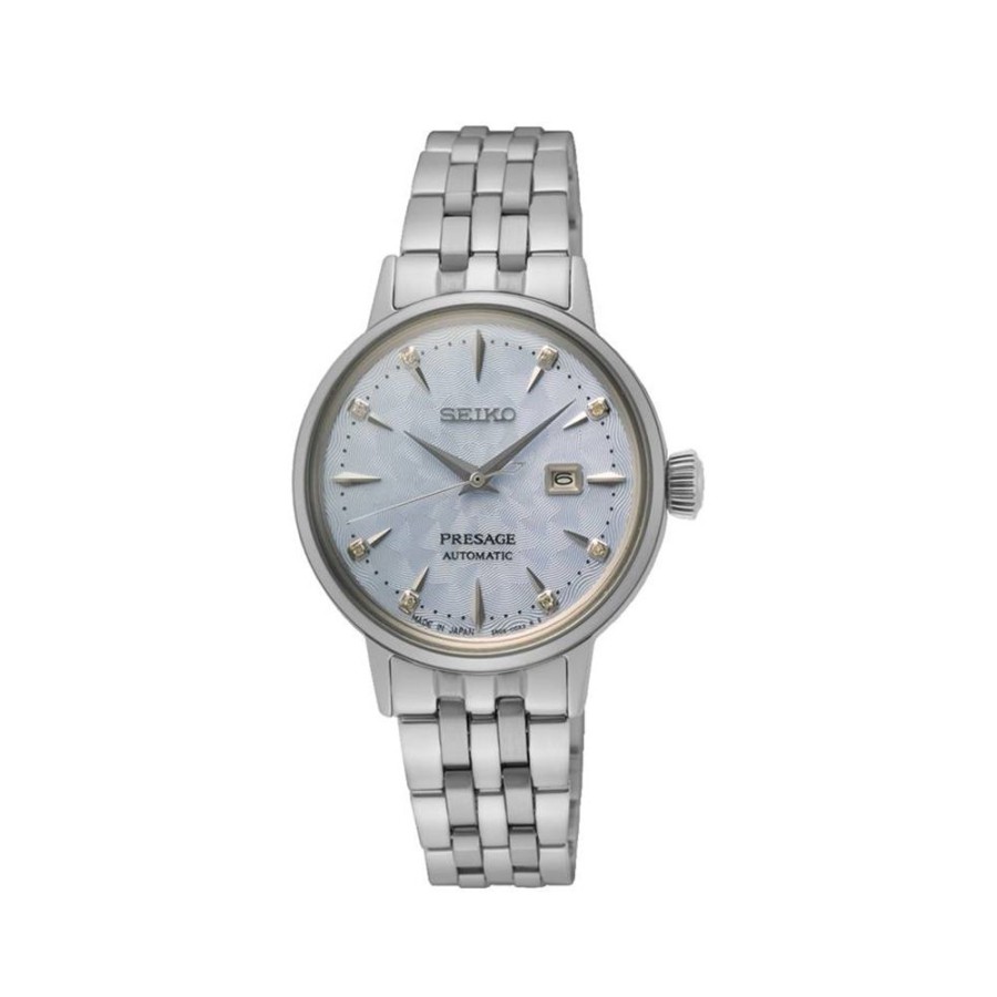 Orologi Seiko Orologi Seiko Donna | Orologio Seiko Automatico Presage Acciaio Argento 28 Mm Sre007J1