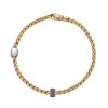 Gioielli Fope Gioielli Fope Uomo | Bracciale Fope Collezione Eka In Oro Giallo Con Diamanti Neri