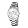 Orologi Festina Orologi Festina Donna | Orologio Festina Donna Multifunzione In Acciaio Con Quadrante Argento