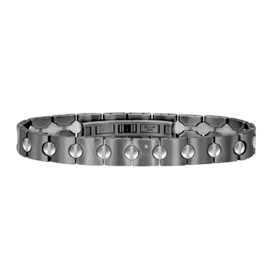 Gioielli Bliss Outlet Gioielli | Bracciale Bliss Uomo Rider Pvd Nero