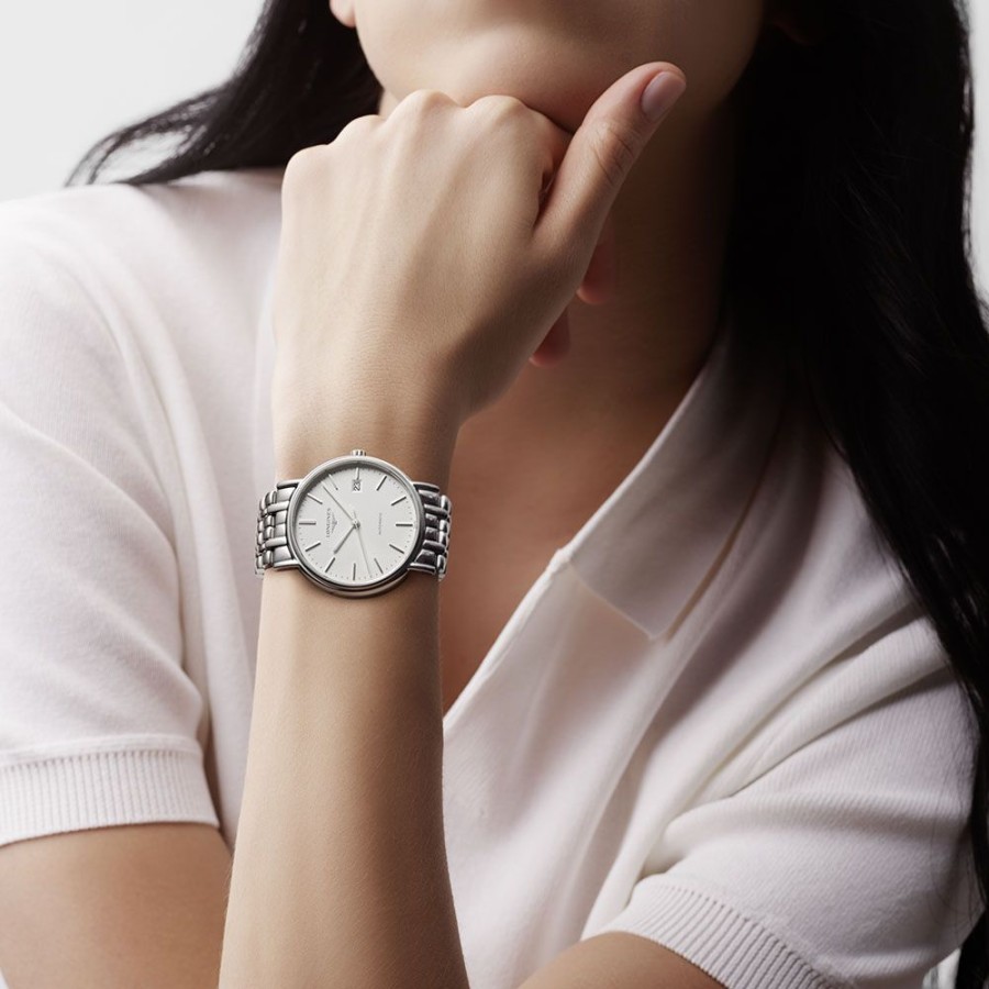 Orologi Longines Orologi Longines Donna | Orologio Longines Presence Bianco Automatico 38,5 Mm