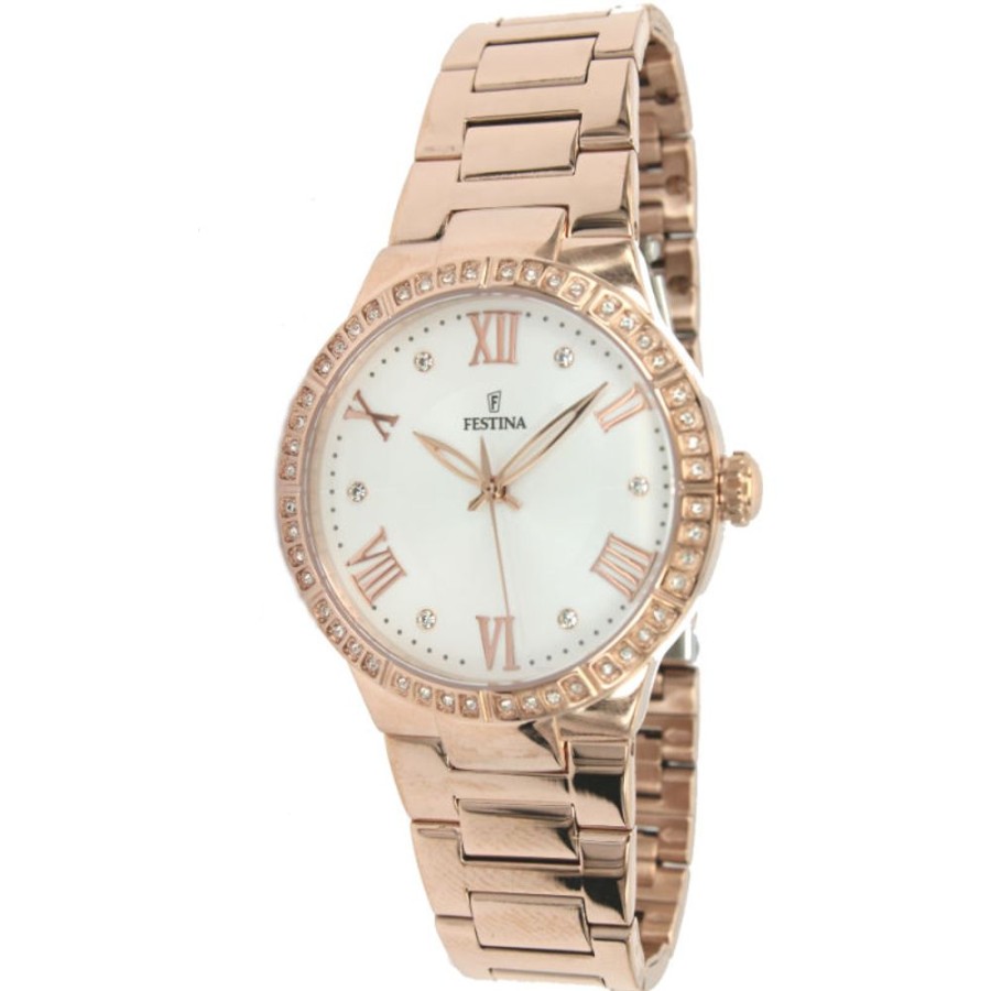 Orologi Festina Orologi Festina Donna | Festina Donna In Acciaio Placcato Rose Con Strass