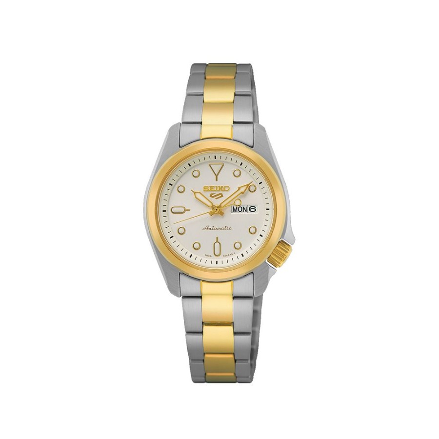 Orologi Seiko Orologi Seiko Donna | Orologio Seiko 5 Sport Automatico Dorato 28 Mm Sre004K1