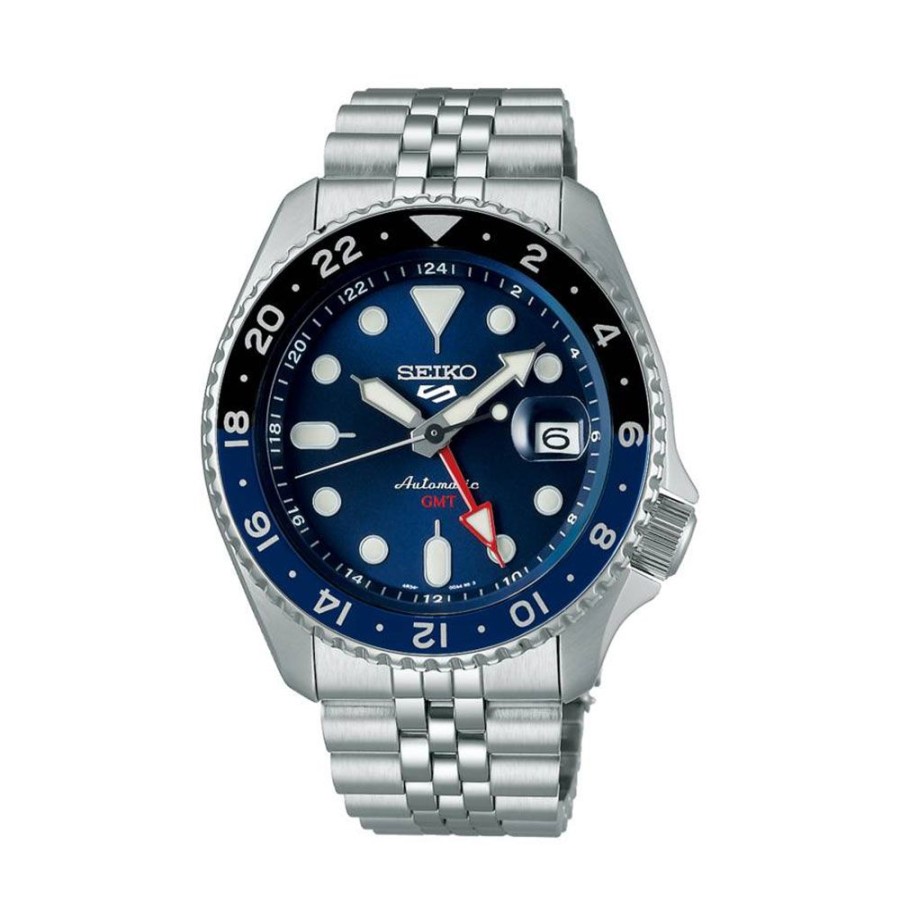 Orologi Seiko Orologi Seiko Uomo | Orologio Seiko 5 Sport Gmt Blu E Nero Automatico 42,5 Mm Ssk003K1